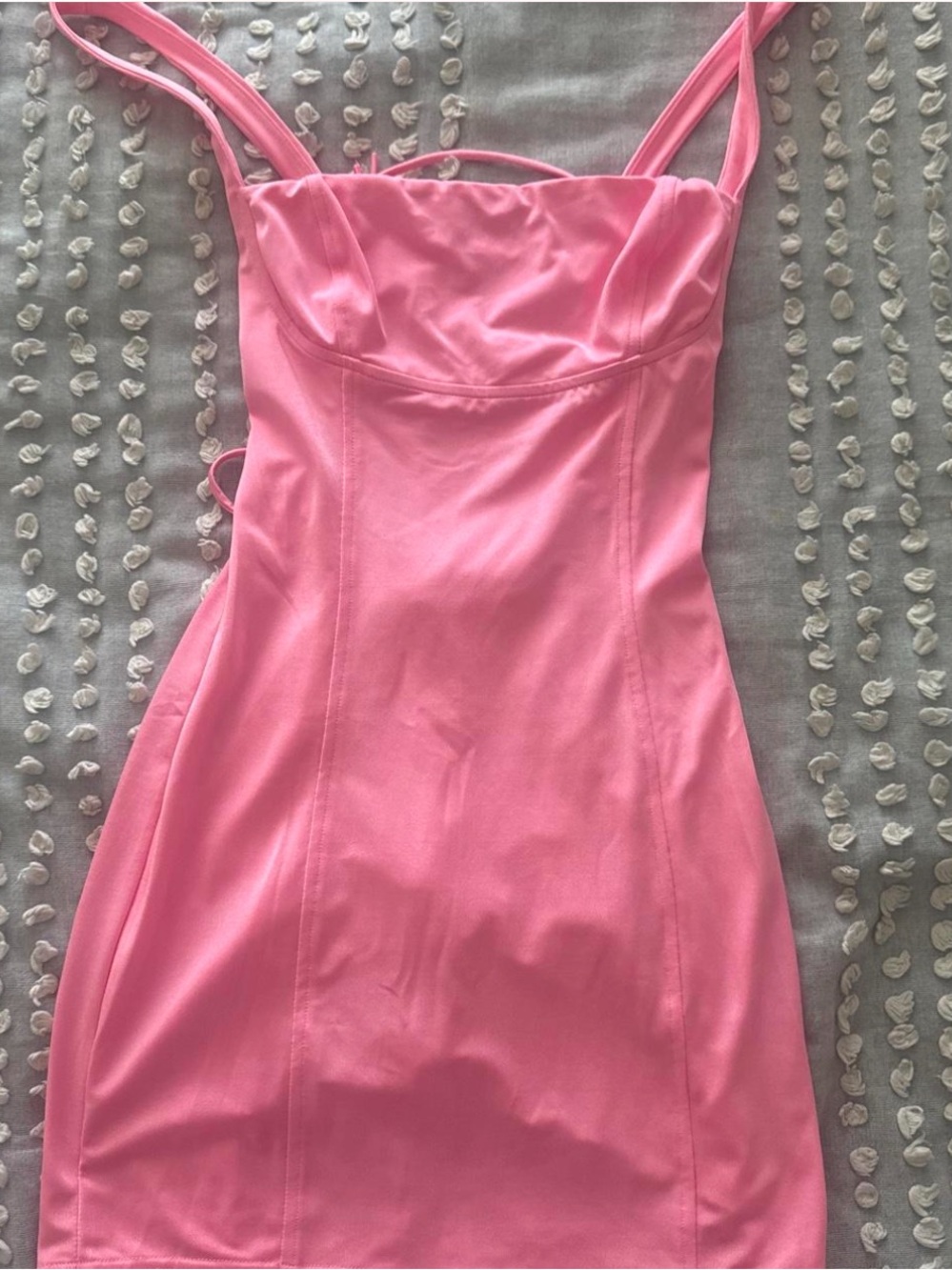 Lucy in the Sky Pink Square-Neck Mini Bodycon Dress - Picture 3 of 3